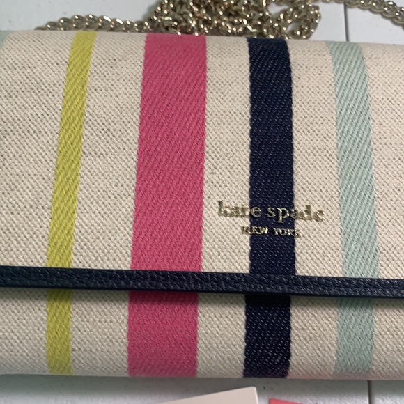 KATE SPADE  ROULETTE BREEZY STRAP CHAIN CLUTCH - Picture 11 of 12